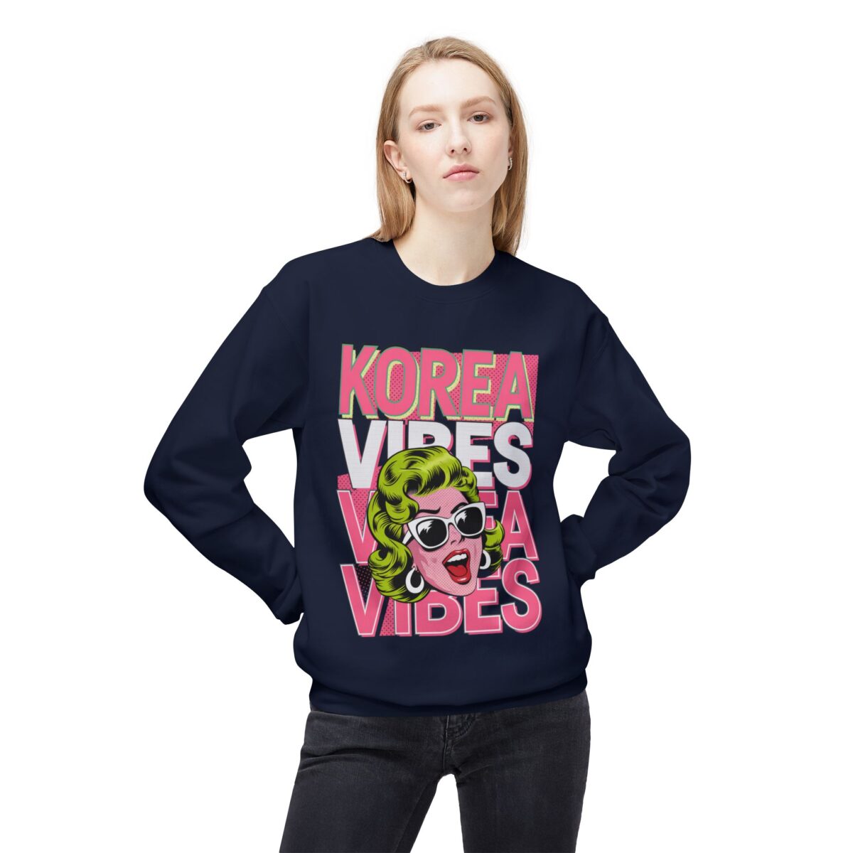 Korea Vibes Unisex Midweight Softstyle Fleece Crewneck Sweatshirt - Image 15