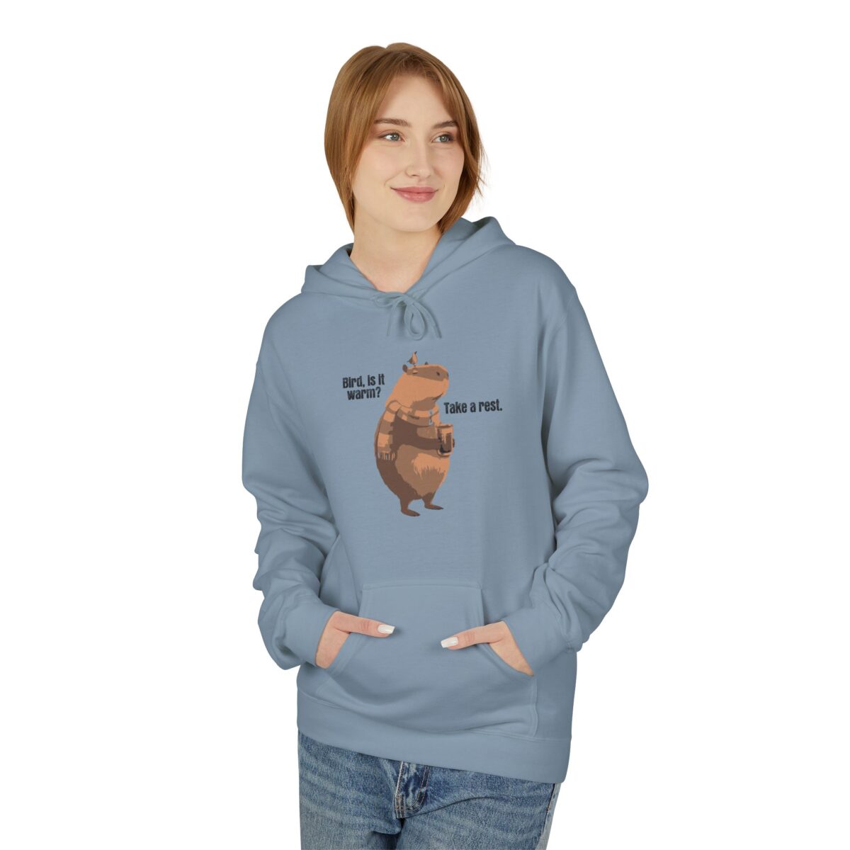 Take a rest, bird Unisex Midweight Softstyle Fleece Hoodie - Image 23