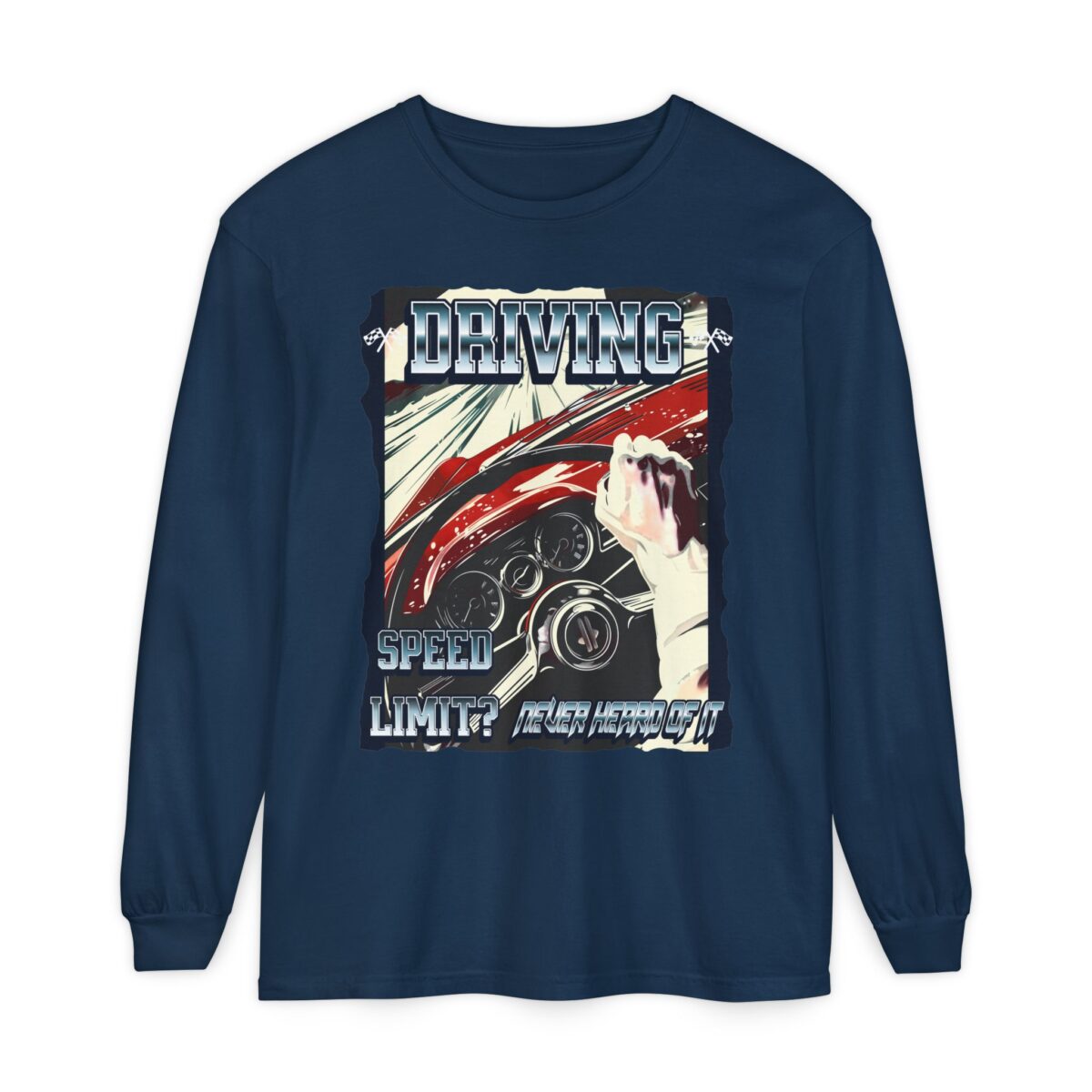 Driving Unisex Garment-dyed Long Sleeve T-Shirt - Image 5