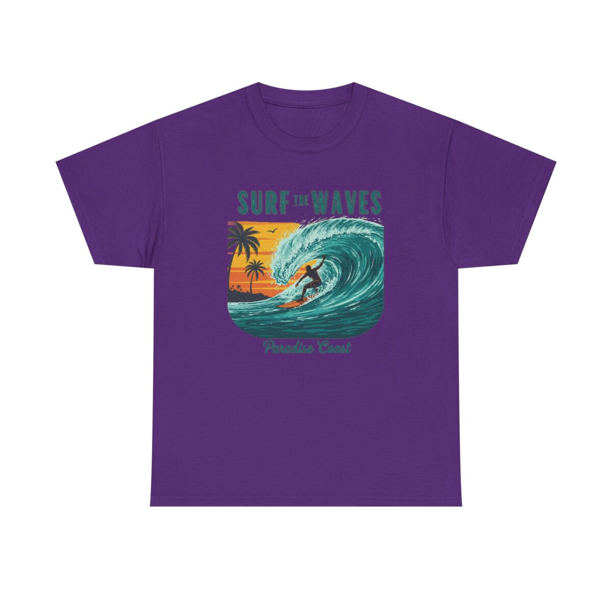 Surf the waves Unisex Heavy Cotton Tee - Image 33