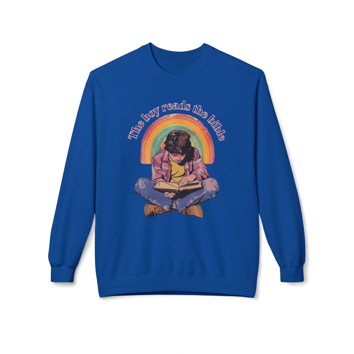 The boy reads the bible Unisex Midweight Softstyle Fleece Crewneck Sweatshirt - Image 29