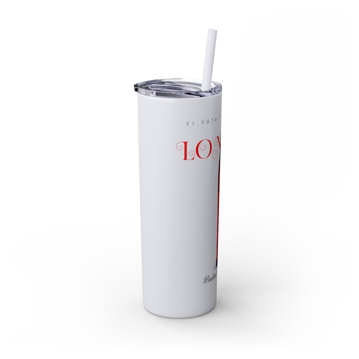 London Glitter Skinny Tumbler with Straw, 20oz - Image 10