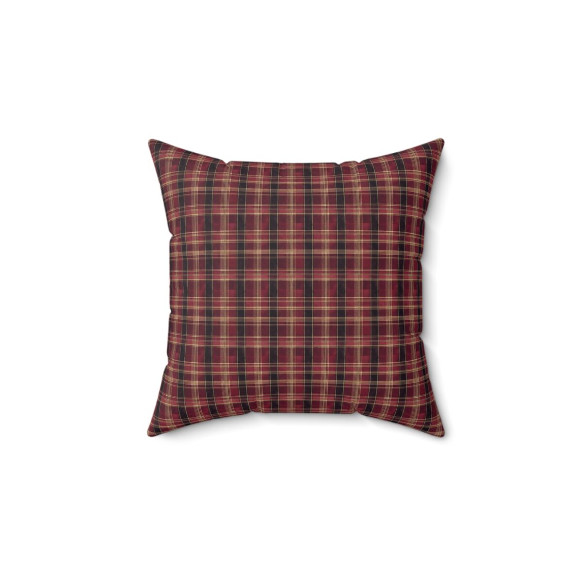 Red hues plaid Spun Polyester Square Pillow - Image 2