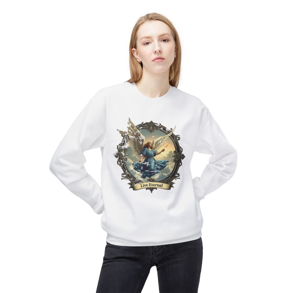 Live eternal Unisex Midweight Softstyle Fleece Crewneck Sweatshirt - Image 7