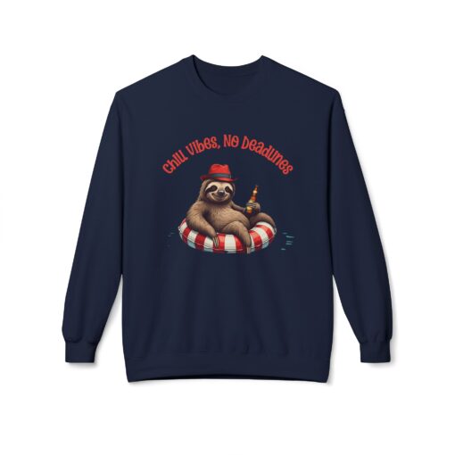 Chill vibes no deadline Unisex Midweight Softstyle Fleece Crewneck Sweatshirt - Image 29