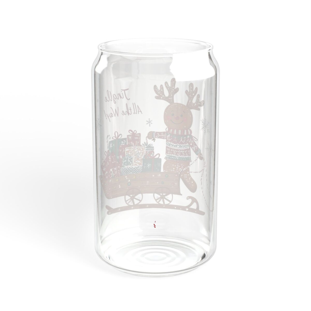 The Gingerbread Man's Love for Sleds Sipper Glass, 16oz - Image 7