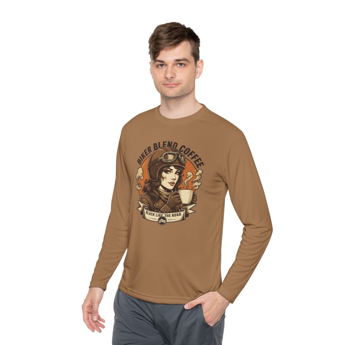 Bike blend coffee Unisex Lightweight Long Sleeve Tee - Image 19
