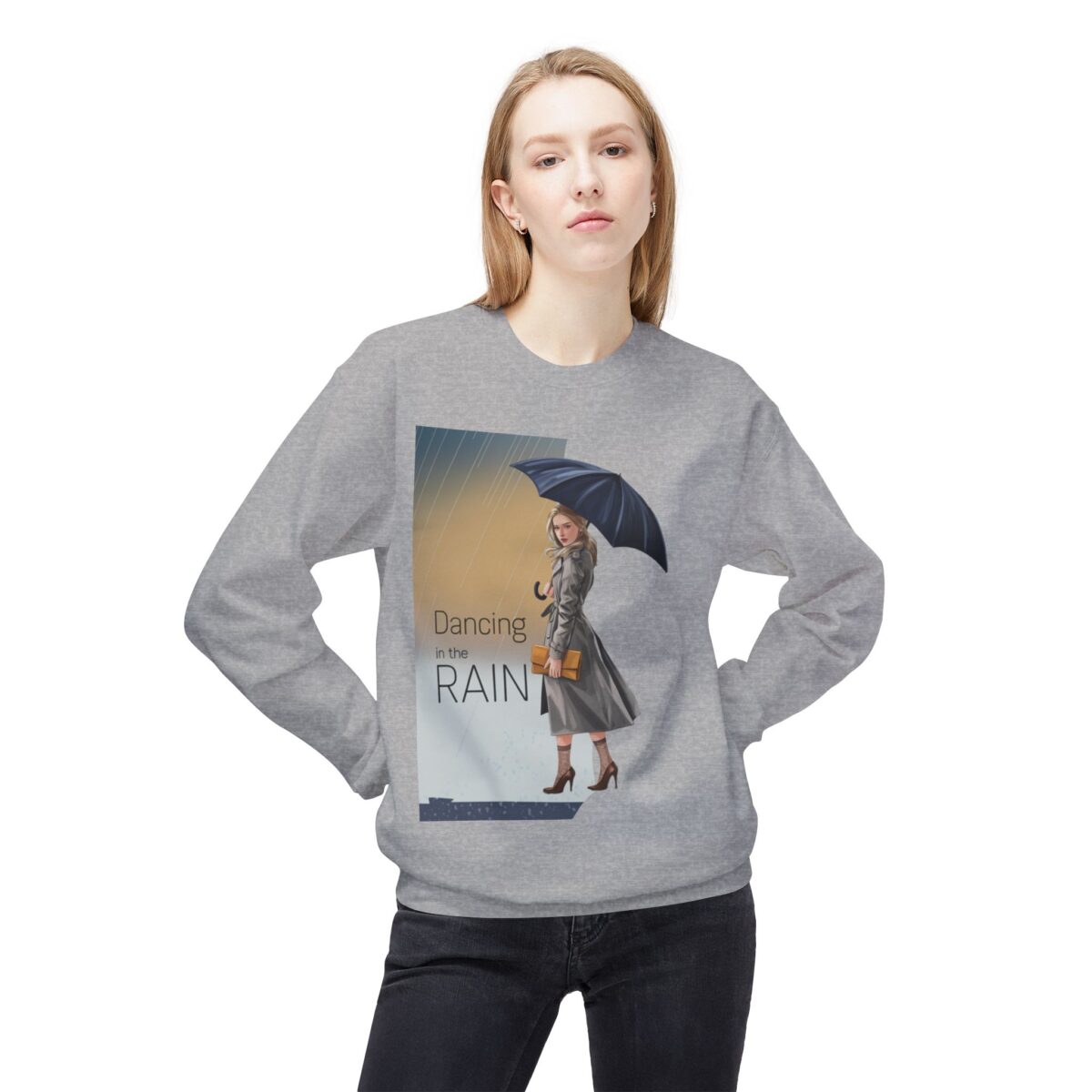 Dancing in the rain Unisex Midweight Softstyle Fleece Crewneck Sweatshirt - Image 7