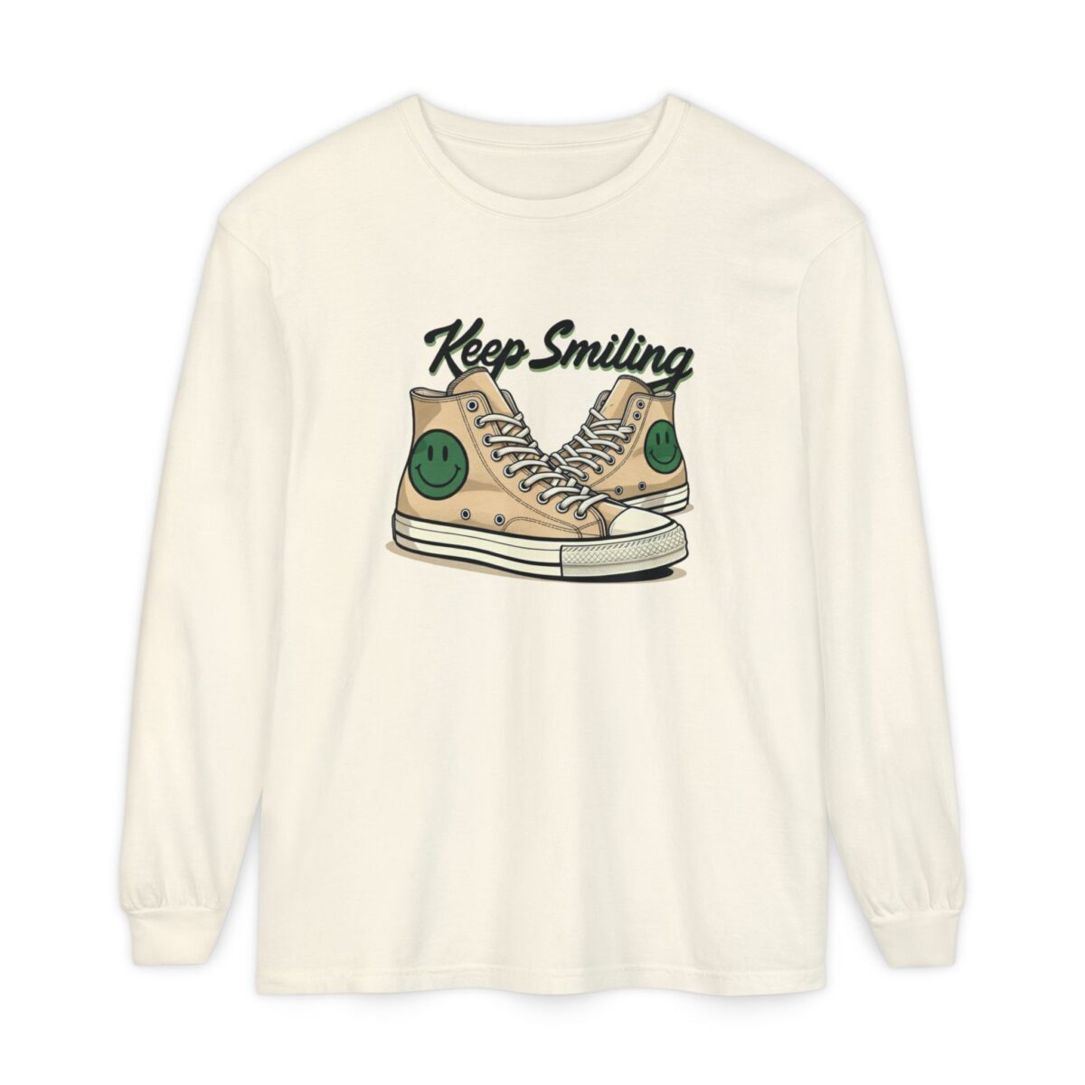 Copy of Keep smiling Unisex Garment-dyed Long Sleeve T-Shirt - Image 5
