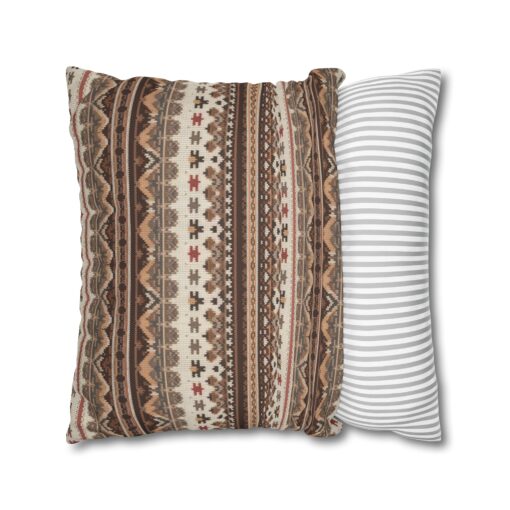 Warm Nordic Knit  Faux Suede Square Pillowcase - Image 16