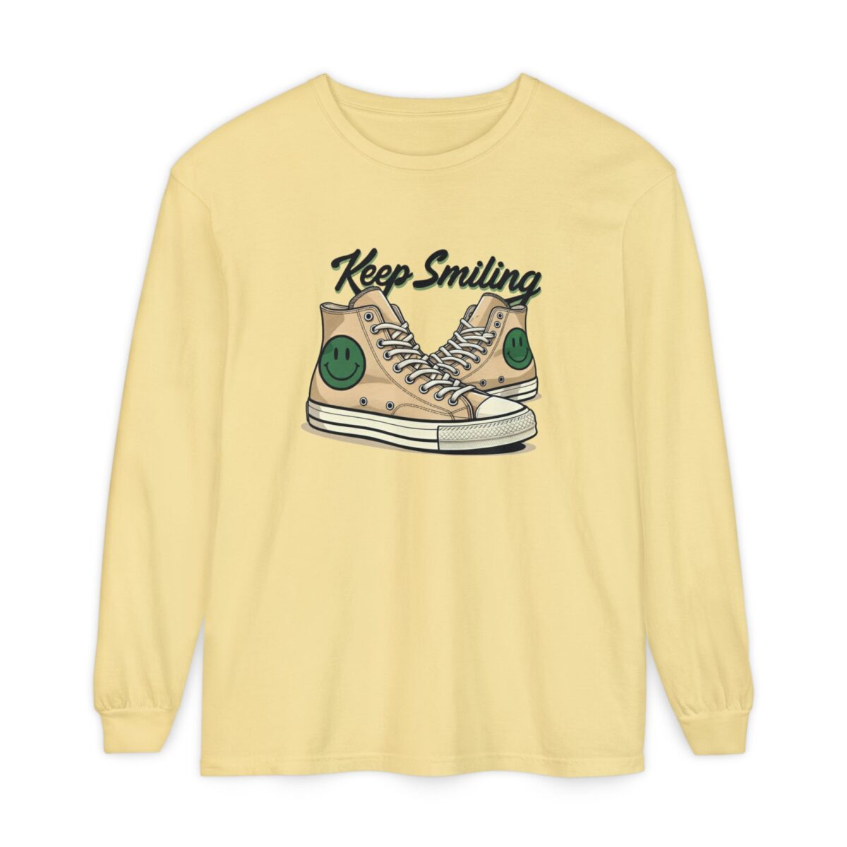 Copy of Keep smiling Unisex Garment-dyed Long Sleeve T-Shirt - Image 13