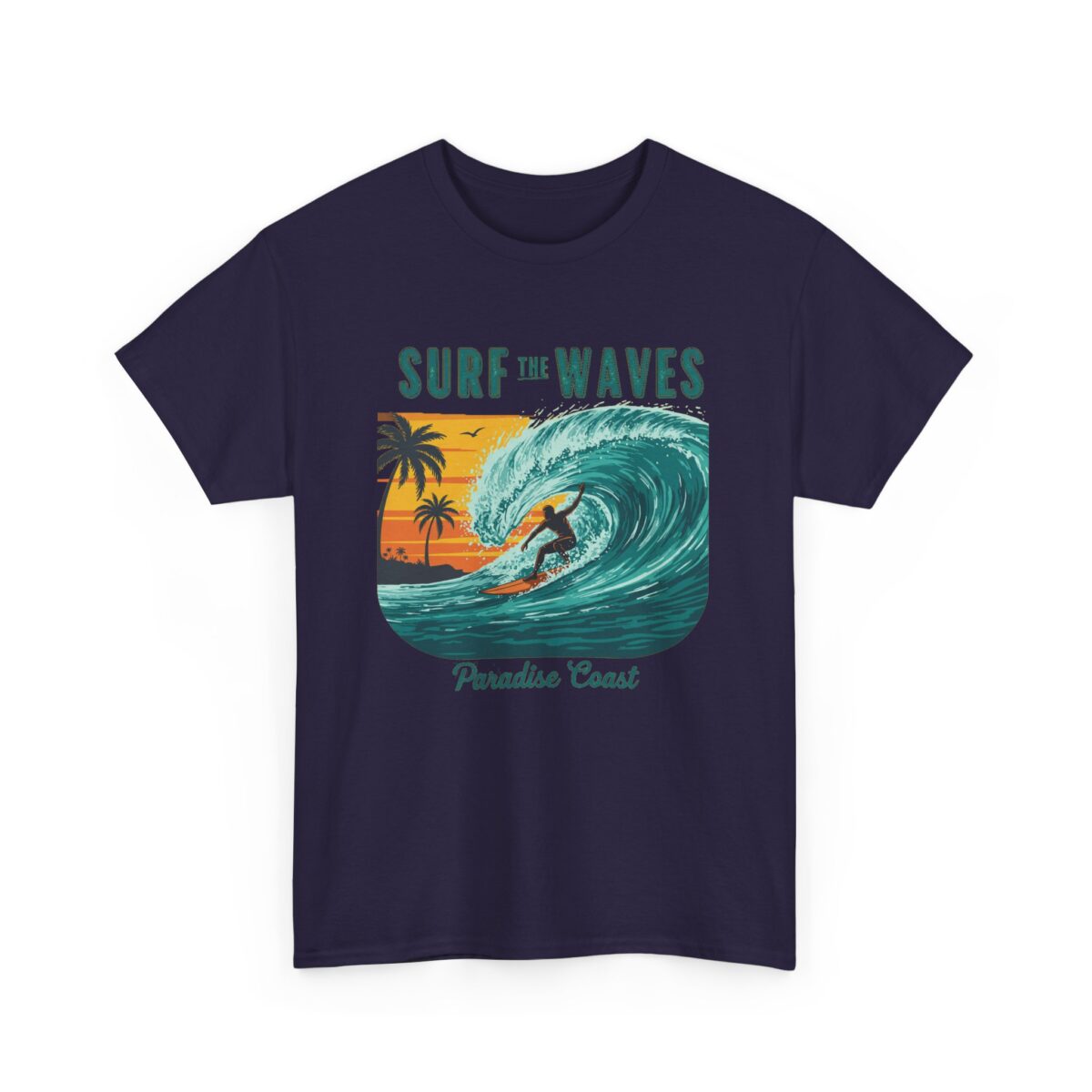 Surf the waves Unisex Heavy Cotton Tee - Image 31