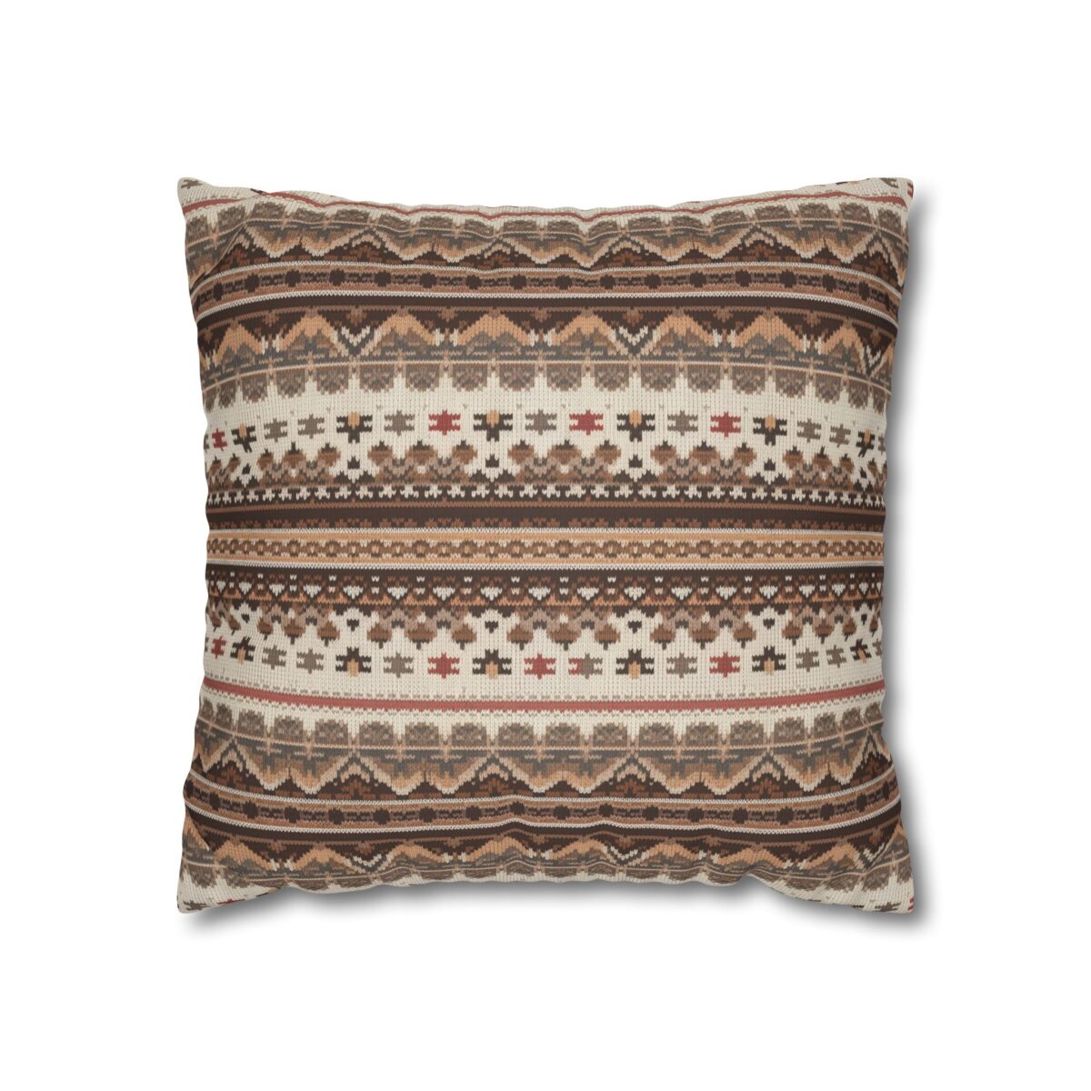 Warm Nordic Knit  Faux Suede Square Pillowcase - Image 5