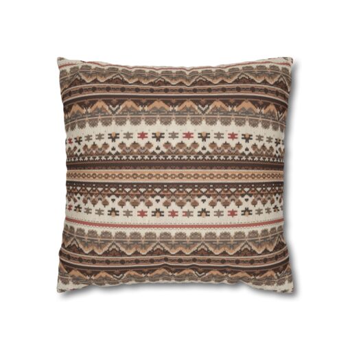 Warm Nordic Knit  Faux Suede Square Pillowcase - Image 5