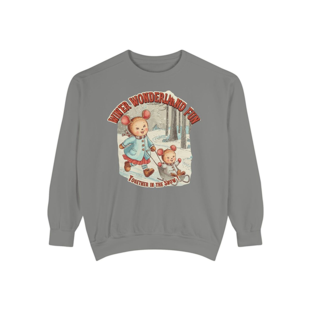 Winter wonderland fun Unisex Garment-Dyed Sweatshirt - Image 9