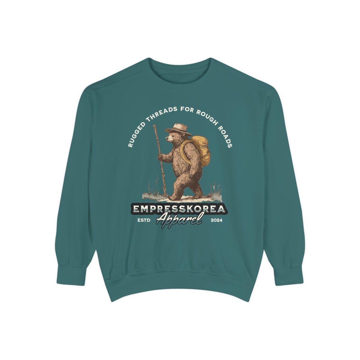 Rugged threads for ruff roads Unisex Garment-Dyed Sweatshirt - Image 25