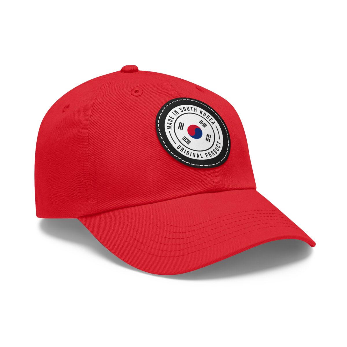 Made in South Korea Hat with Leather Patch (Round) - Image 10