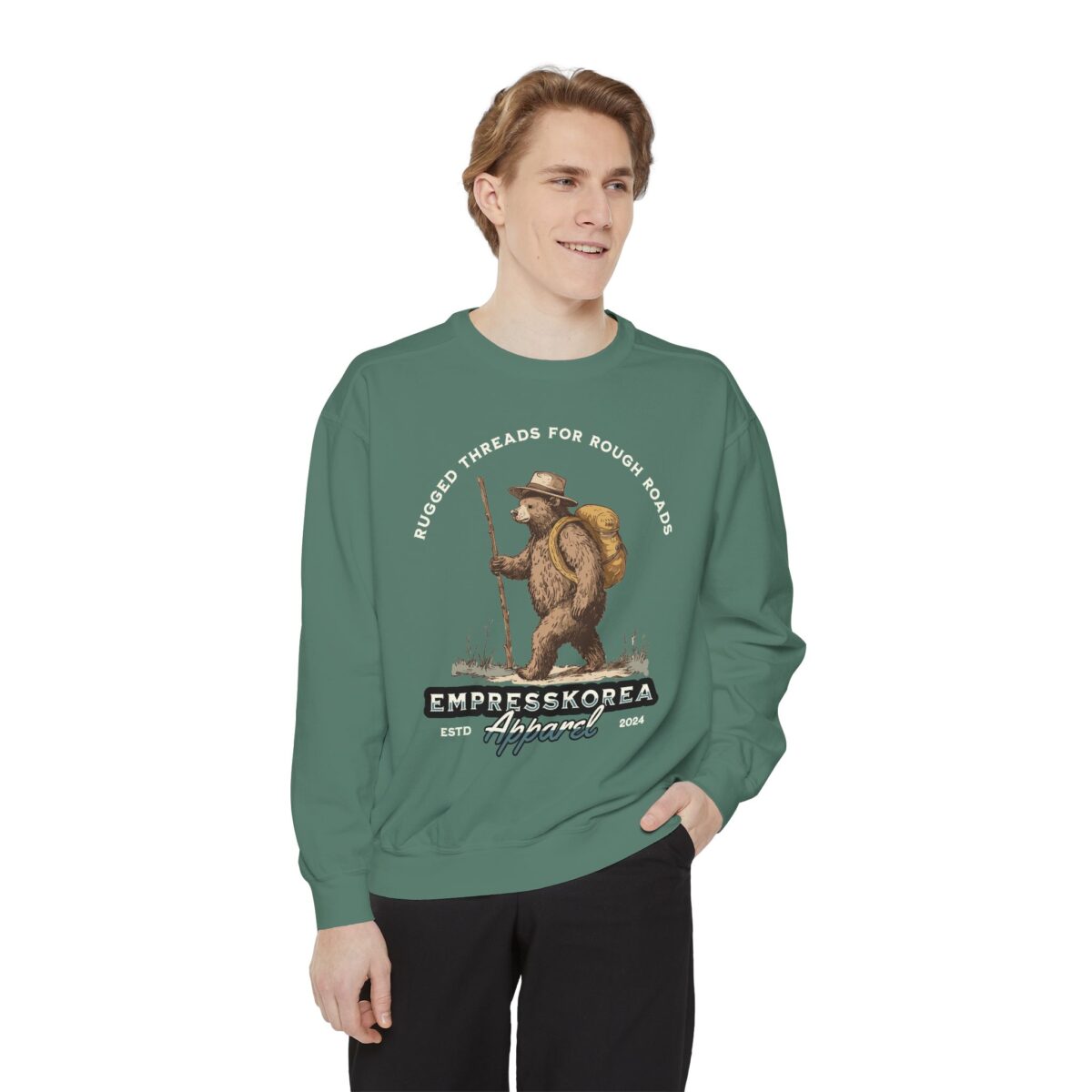 Rugged threads for ruff roads Unisex Garment-Dyed Sweatshirt - Image 23