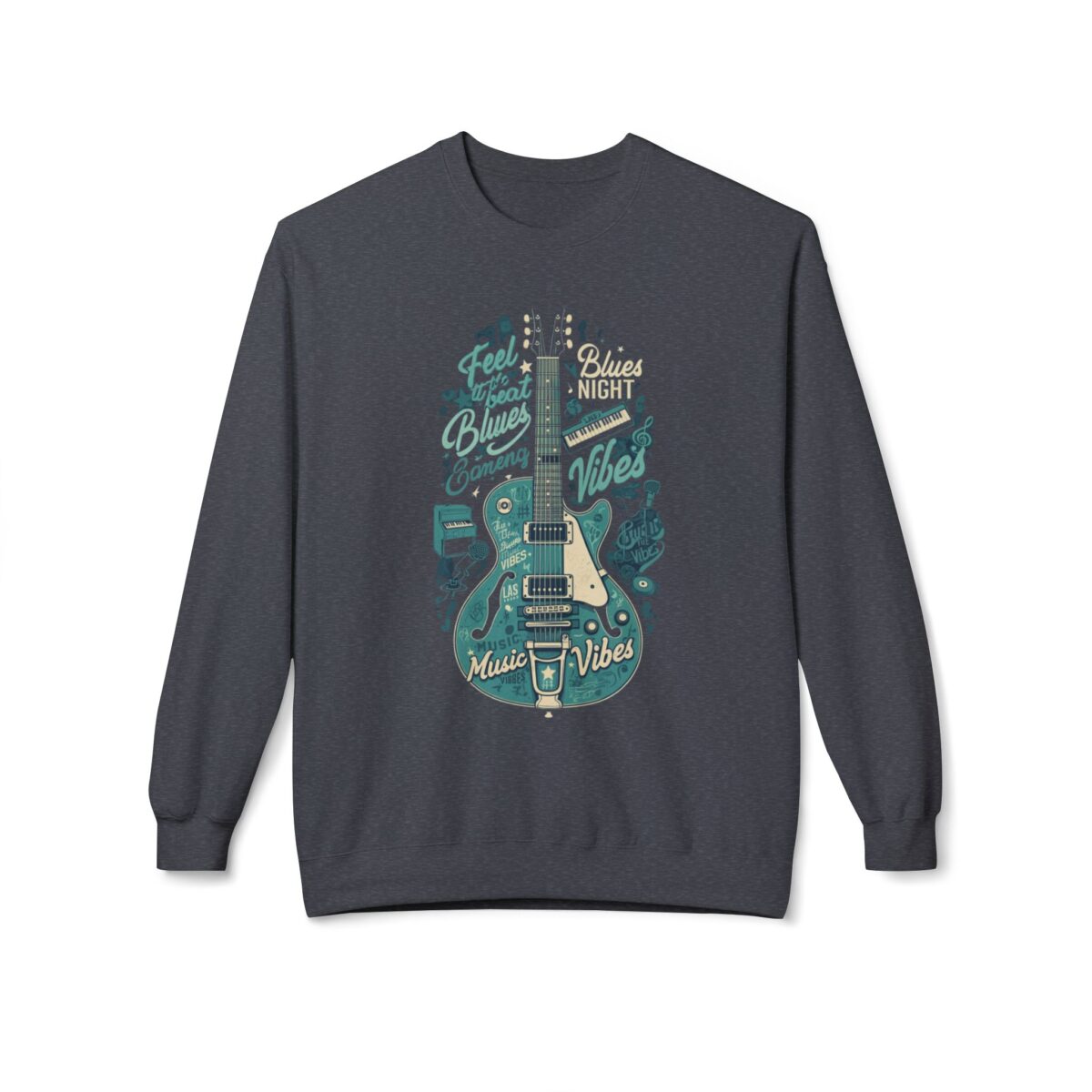 Blues night Unisex Midweight Softstyle Fleece Crewneck Sweatshirt - Image 13