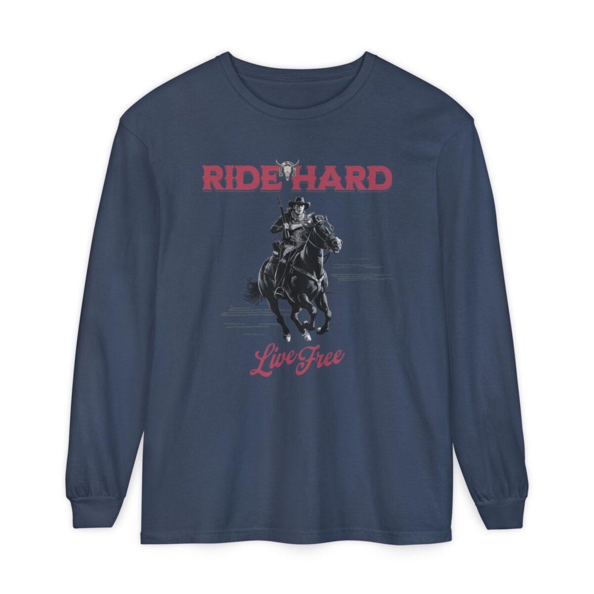 Ride hard Unisex Garment-dyed Long Sleeve T-Shirt - Image 17