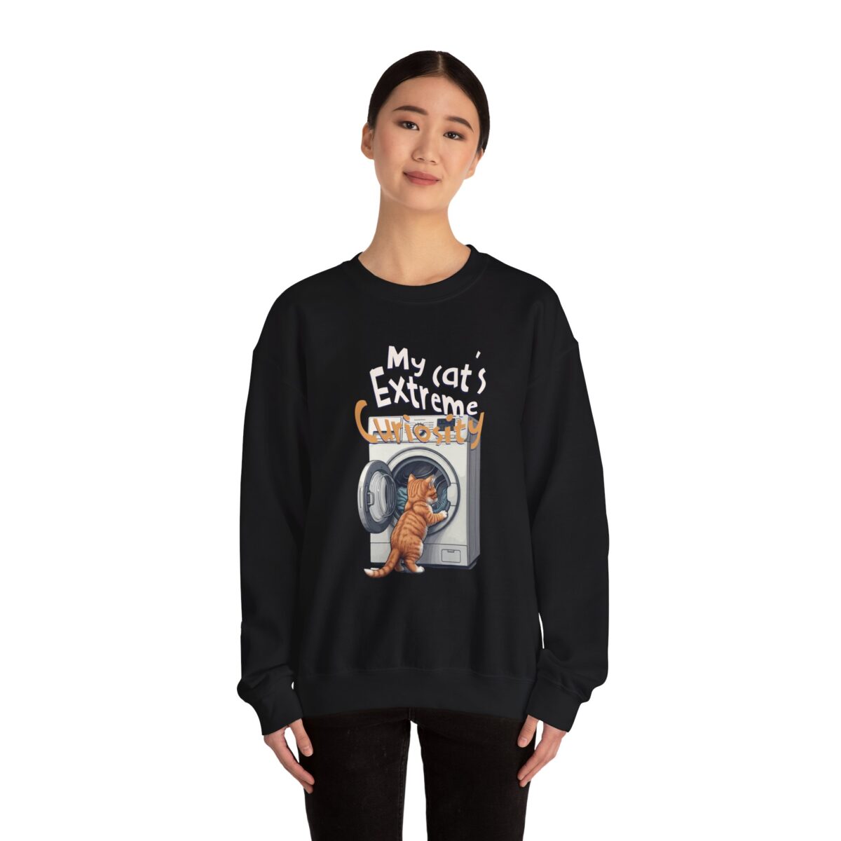 My cat's extreme curiosity Unisex Heavy Blend™ Crewneck Sweatshirt - Image 4