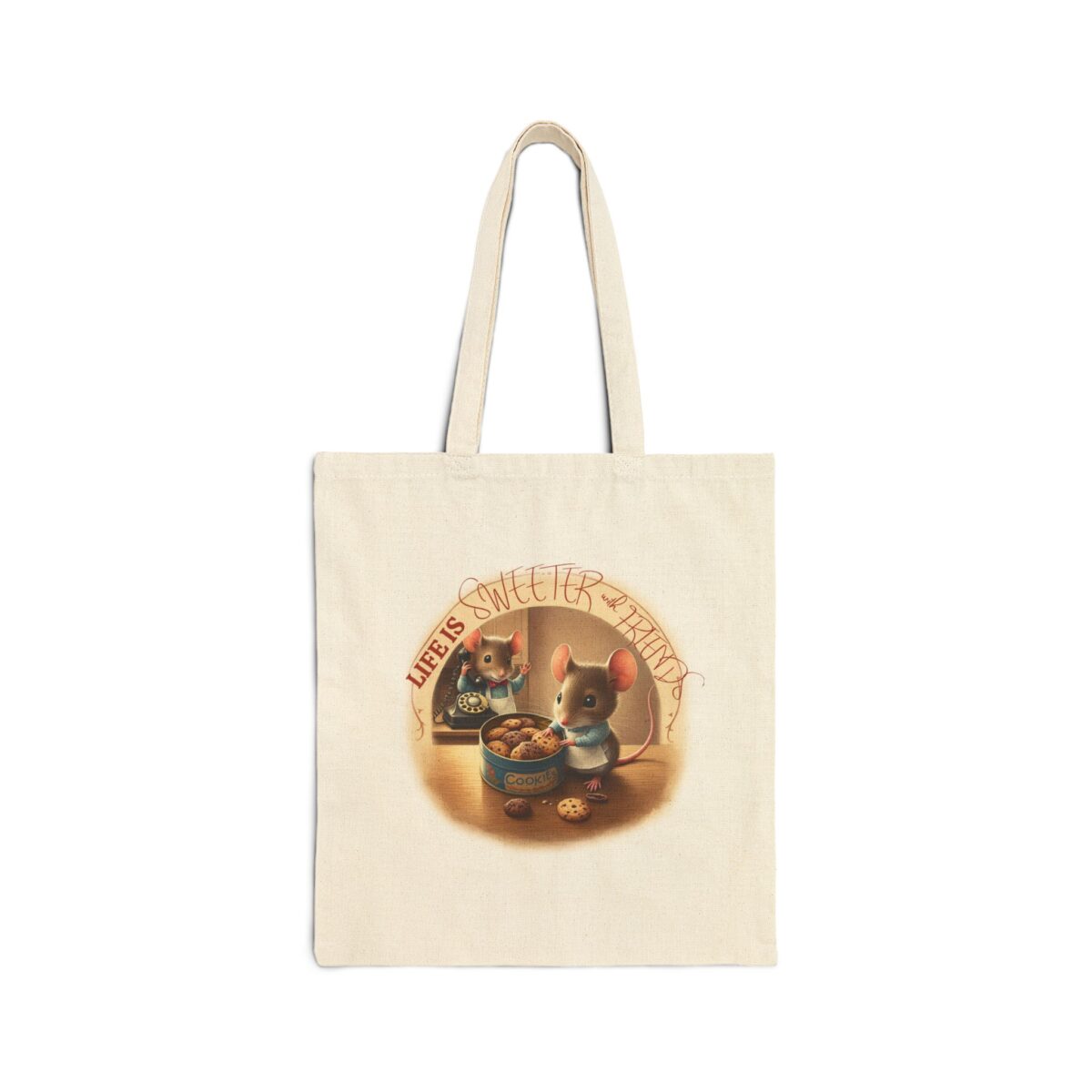 Life is sweeter with friends Cotton Canvas Tote Bag