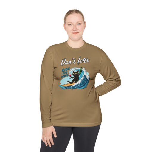 Don't fear, ride the wave Unisex Lightweight Long Sleeve Tee - Image 16