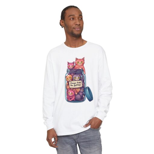 Escape from the bottle Unisex Garment-dyed Long Sleeve T-Shirt - Image 3