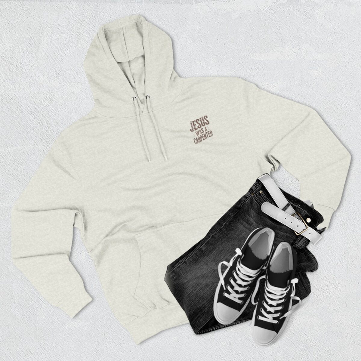 Jesus was a carpenter Three-Panel Fleece Hoodie - Image 27
