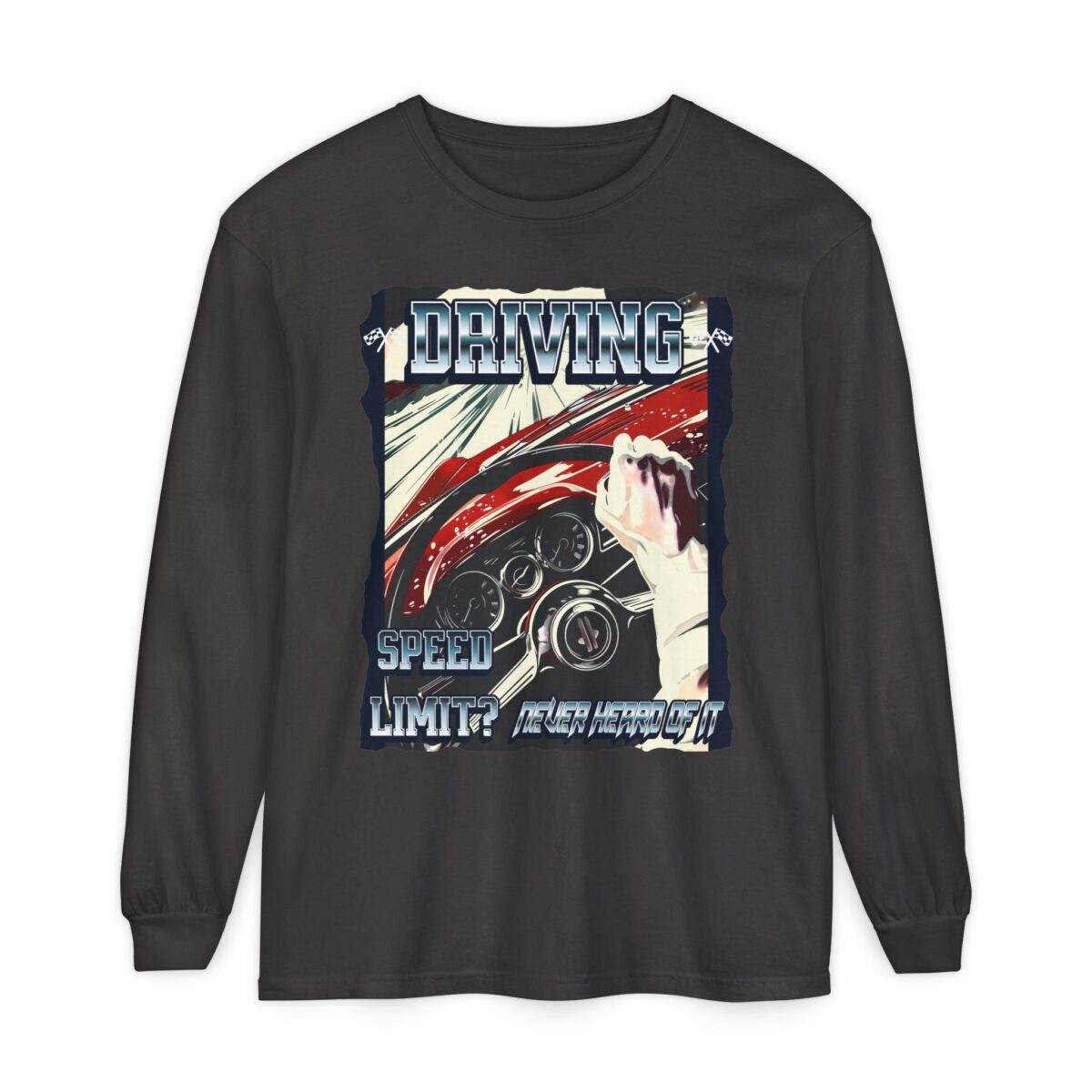 Driving Unisex Garment-dyed Long Sleeve T-Shirt - Image 9
