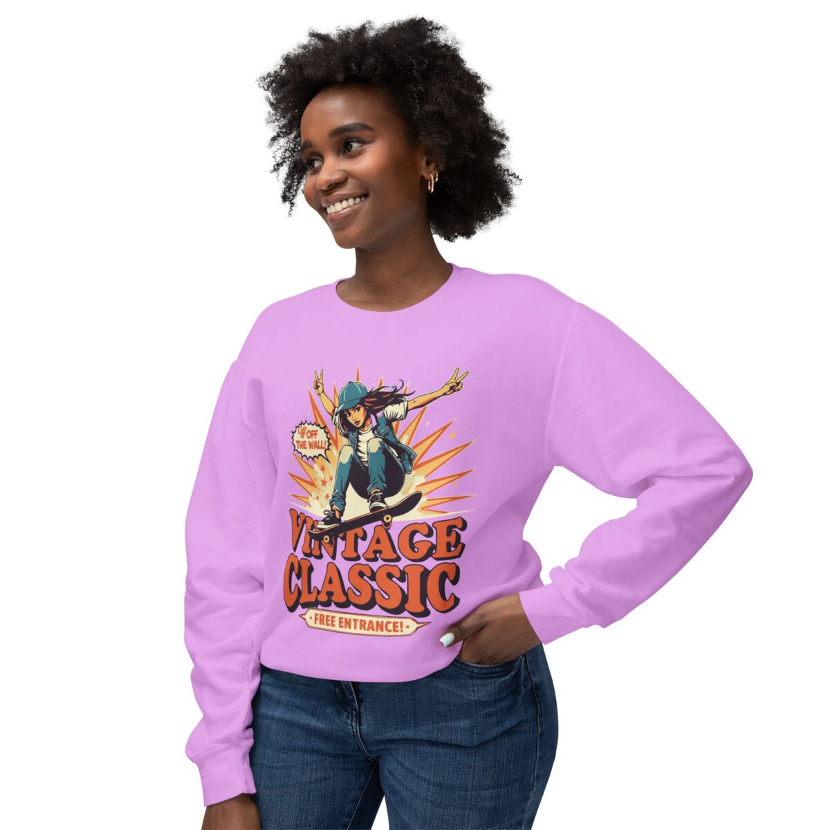 Vintage Classic Unisex Lightweight Crewneck Sweatshirt - Image 35
