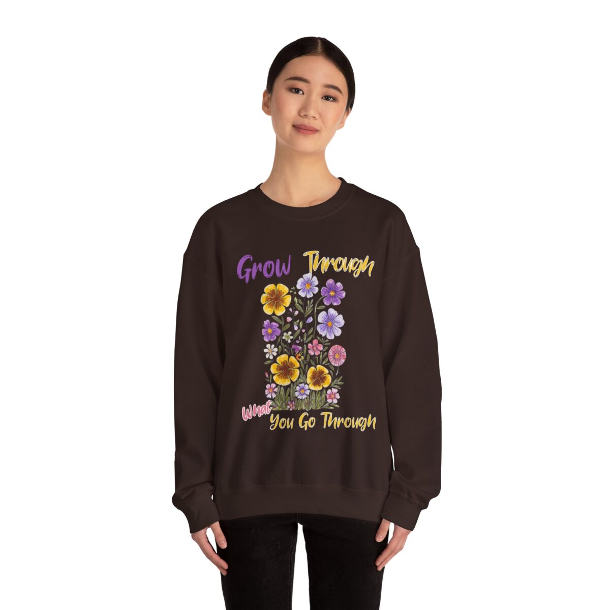 Grow Through What You Go Through Unisex Heavy Blend™ Crewneck Sweatshirt - Image 4