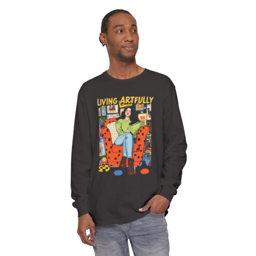 Living Artfully Unisex Garment-dyed Long Sleeve T-Shirt - Image 15