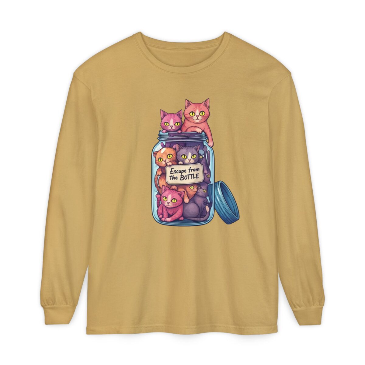 Escape from the bottle Unisex Garment-dyed Long Sleeve T-Shirt - Image 21
