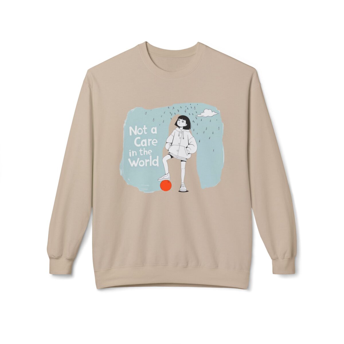 Not a care in the world Unisex Midweight Softstyle Fleece Crewneck Sweatshirt - Image 13