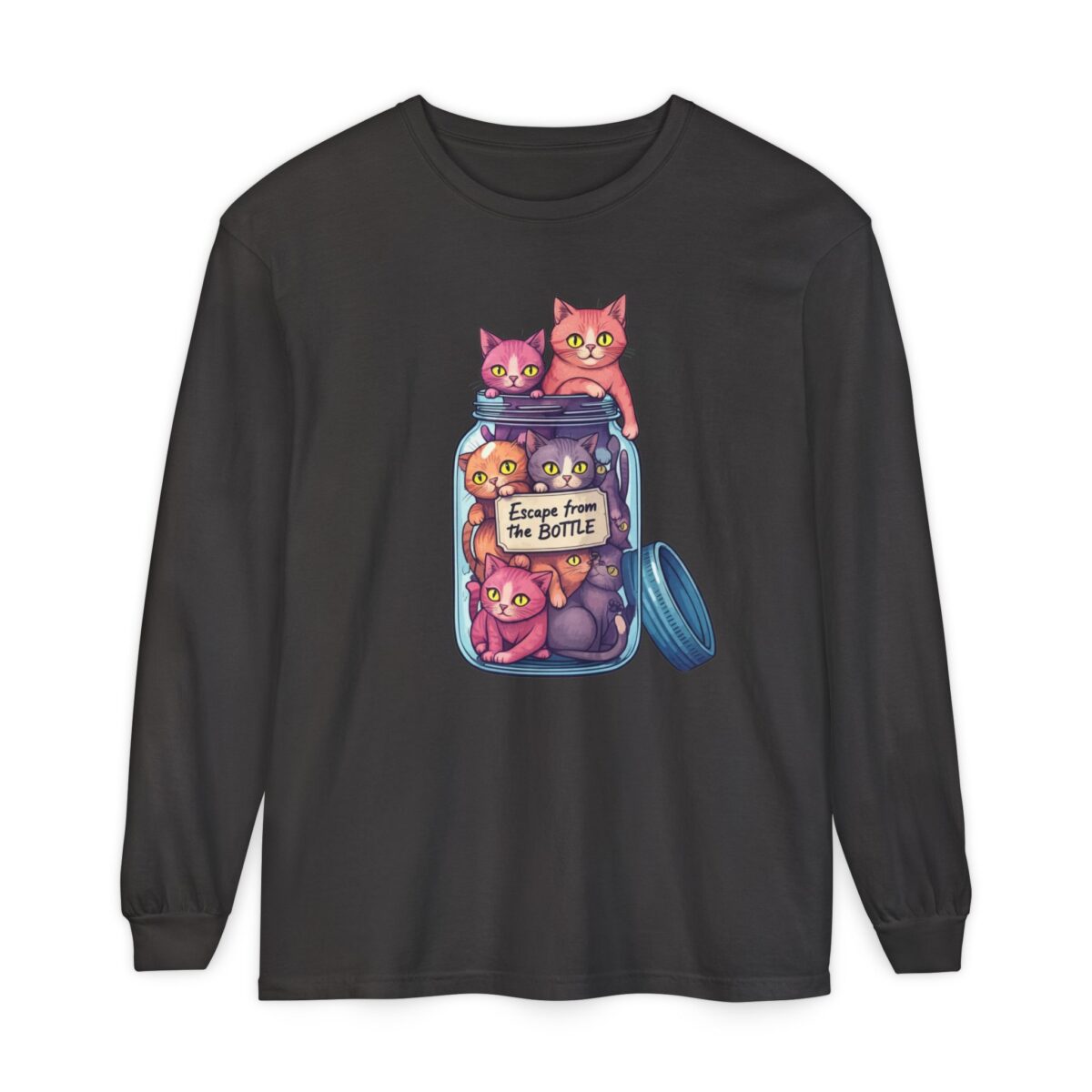 Escape from the bottle Unisex Garment-dyed Long Sleeve T-Shirt - Image 57
