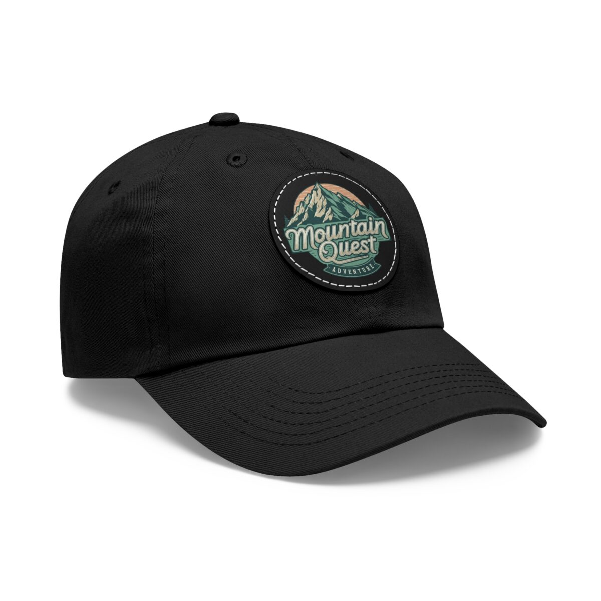 Where Mountains Meet Your Spirit Dad Hat with Leather Patch (Round) - Image 6