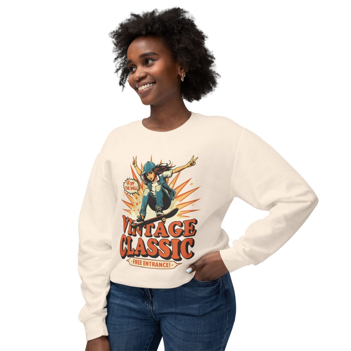 Vintage Classic Unisex Lightweight Crewneck Sweatshirt - Image 7