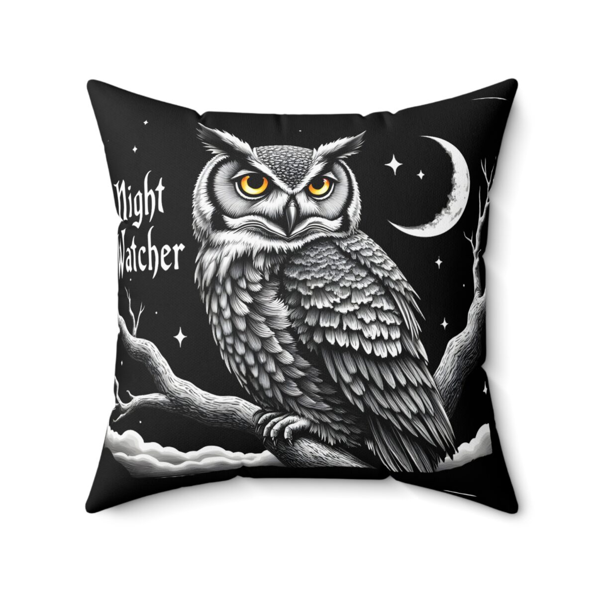 Night watcher Spun Polyester Square Pillow - Image 11