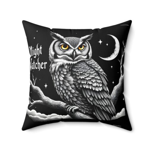 Night watcher Spun Polyester Square Pillow - Image 11