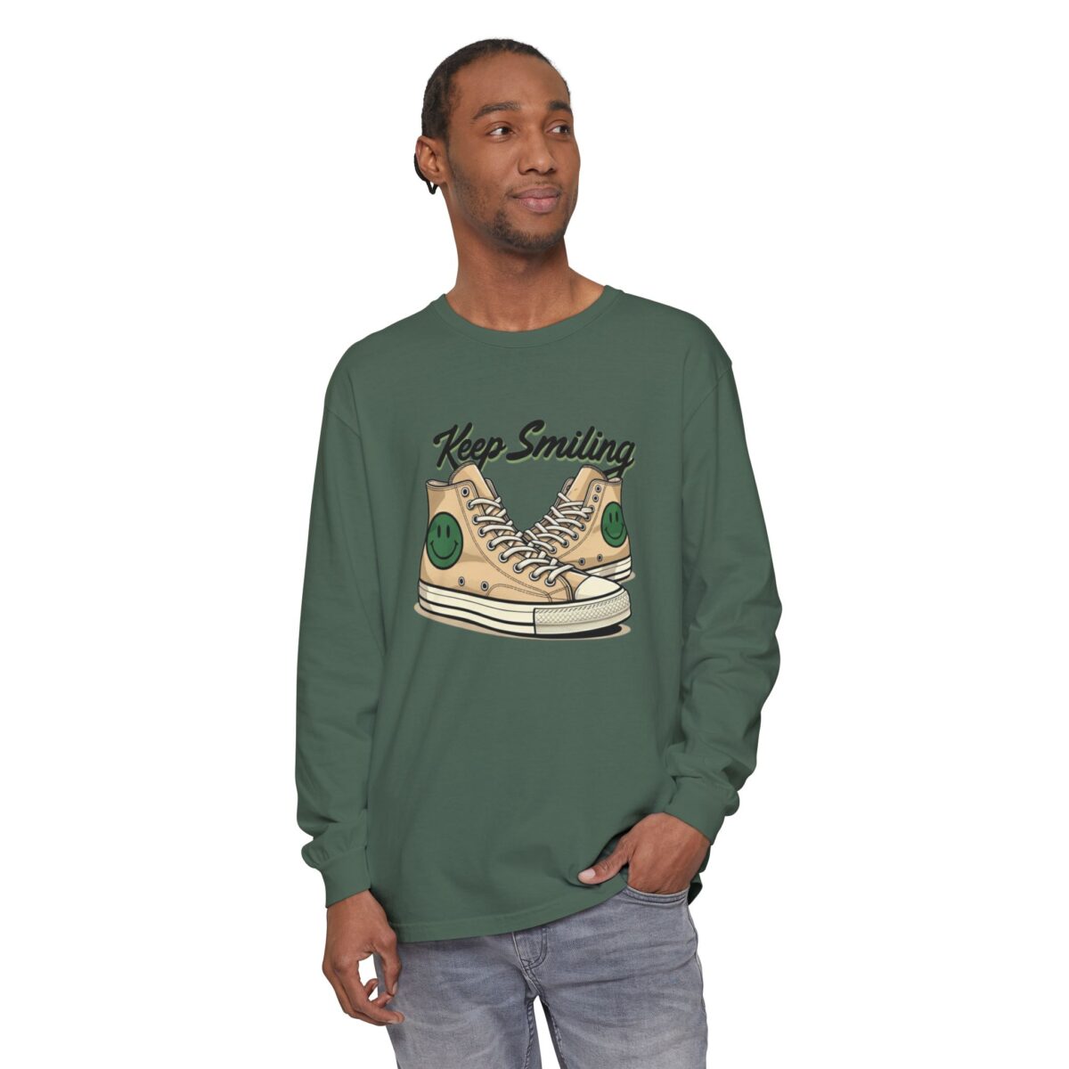 Copy of Keep smiling Unisex Garment-dyed Long Sleeve T-Shirt - Image 27
