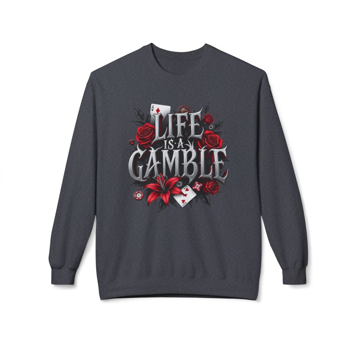 Life is a gamble Unisex Midweight Softstyle Fleece Crewneck Sweatshirt - Image 17