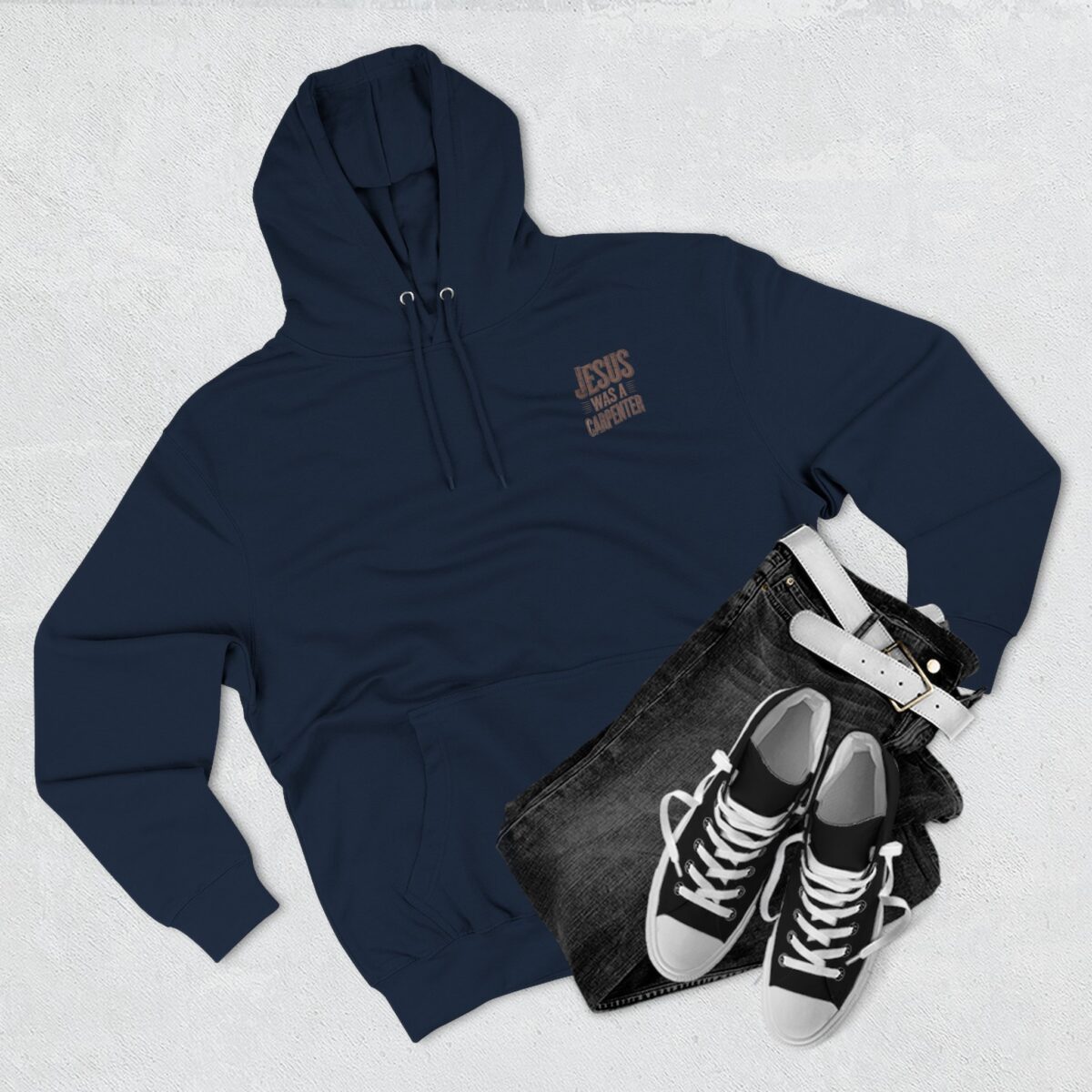 Jesus was a carpenter Three-Panel Fleece Hoodie - Image 31