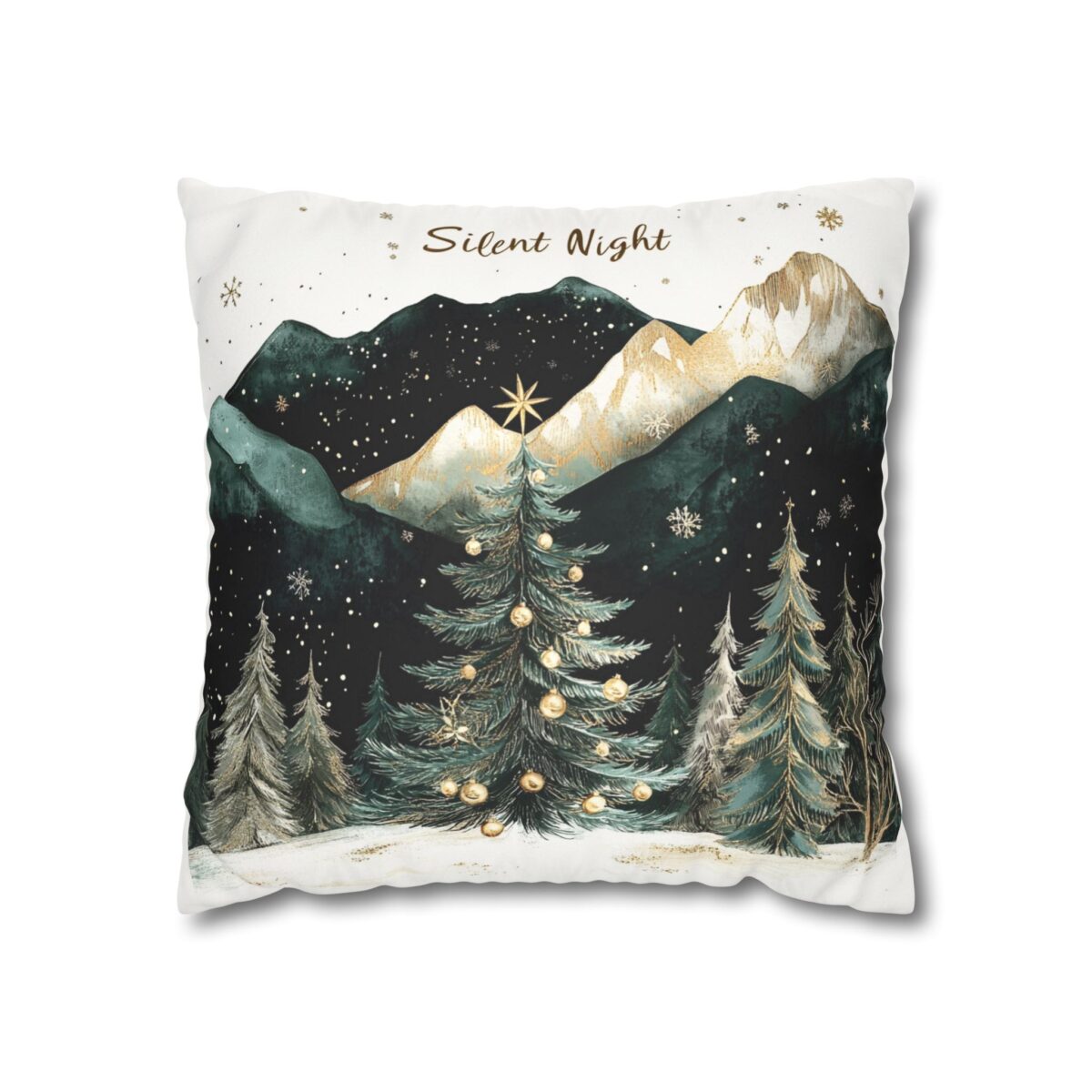 Silent night II Faux Suede Square Pillowcase - Image 5