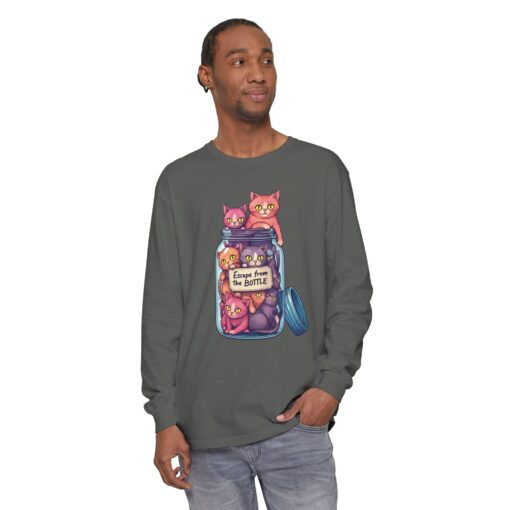 Escape from the bottle Unisex Garment-dyed Long Sleeve T-Shirt - Image 35