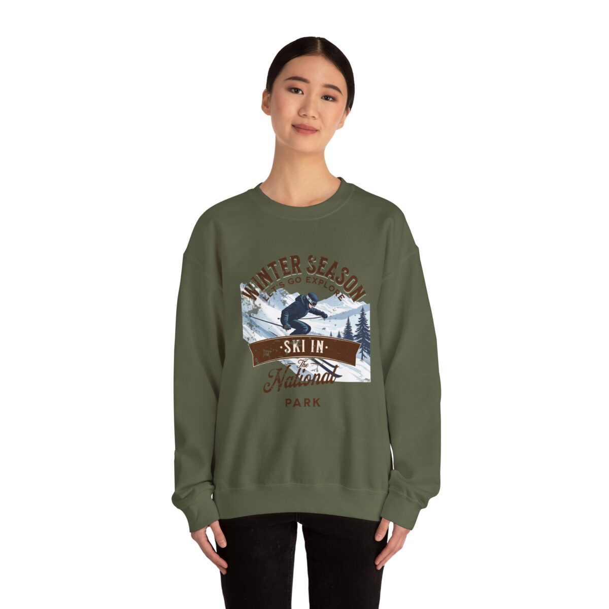 Ski in the national park Unisex Heavy Blend™ Crewneck Sweatshirt - Image 20