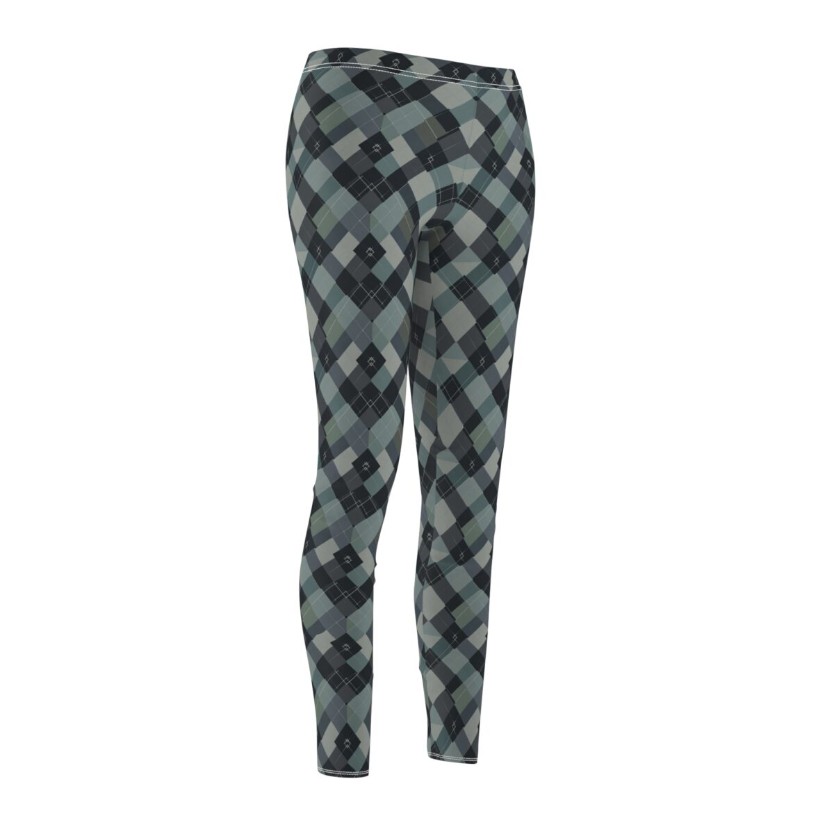 Midnight Plaid Women's Cut & Sew Casual Leggings (AOP) - Image 3