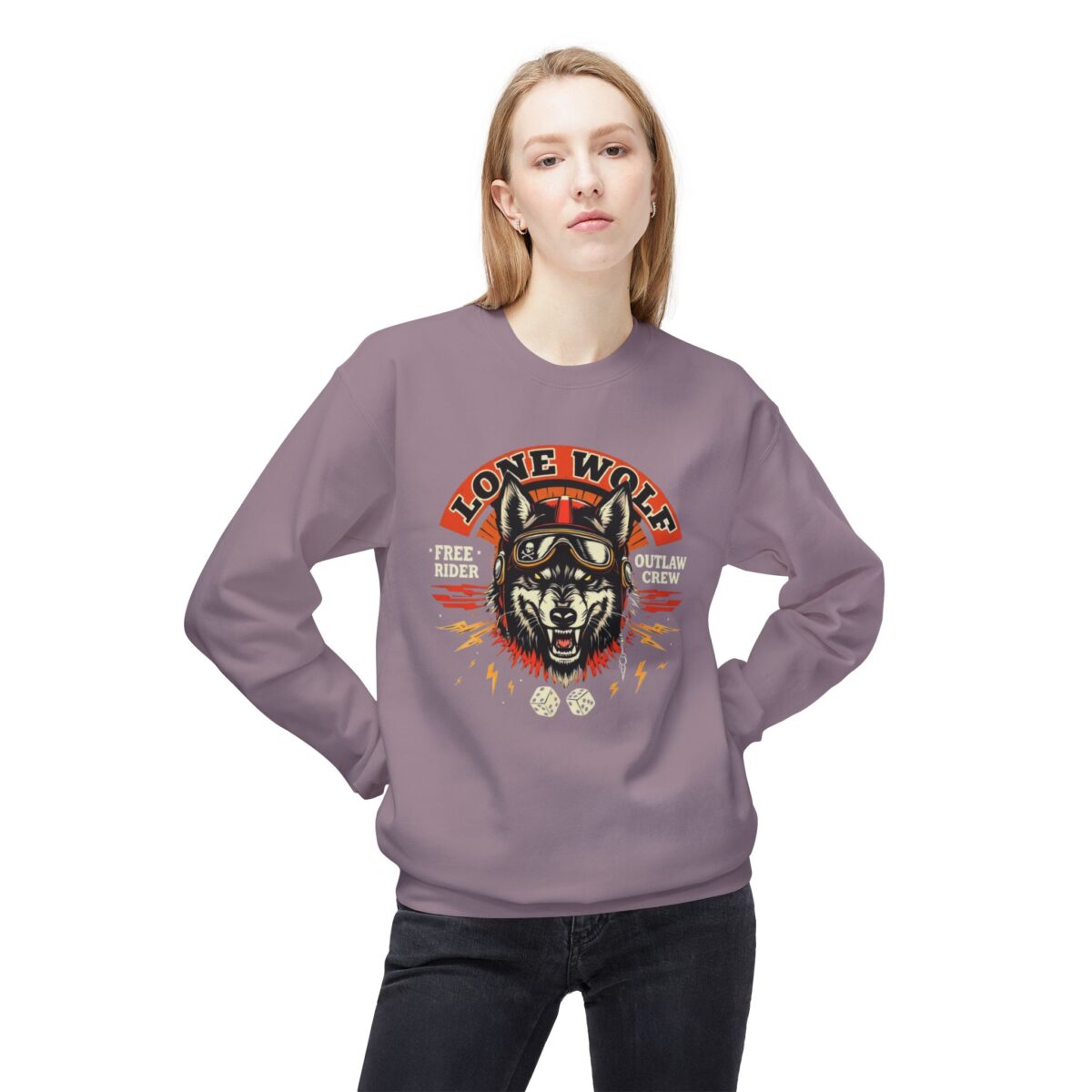 Lone Wolf Unisex Midweight Softstyle Fleece Crewneck Sweatshirt - Image 39