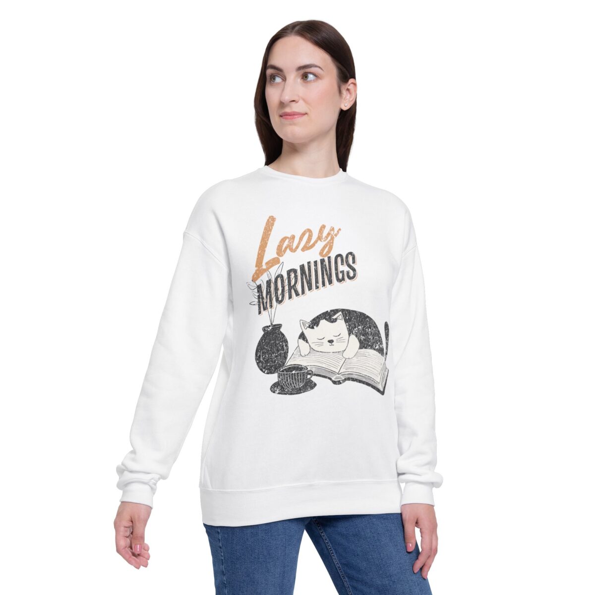 Lazy mornings Unisex Drop Shoulder Sweatshirt - Image 3