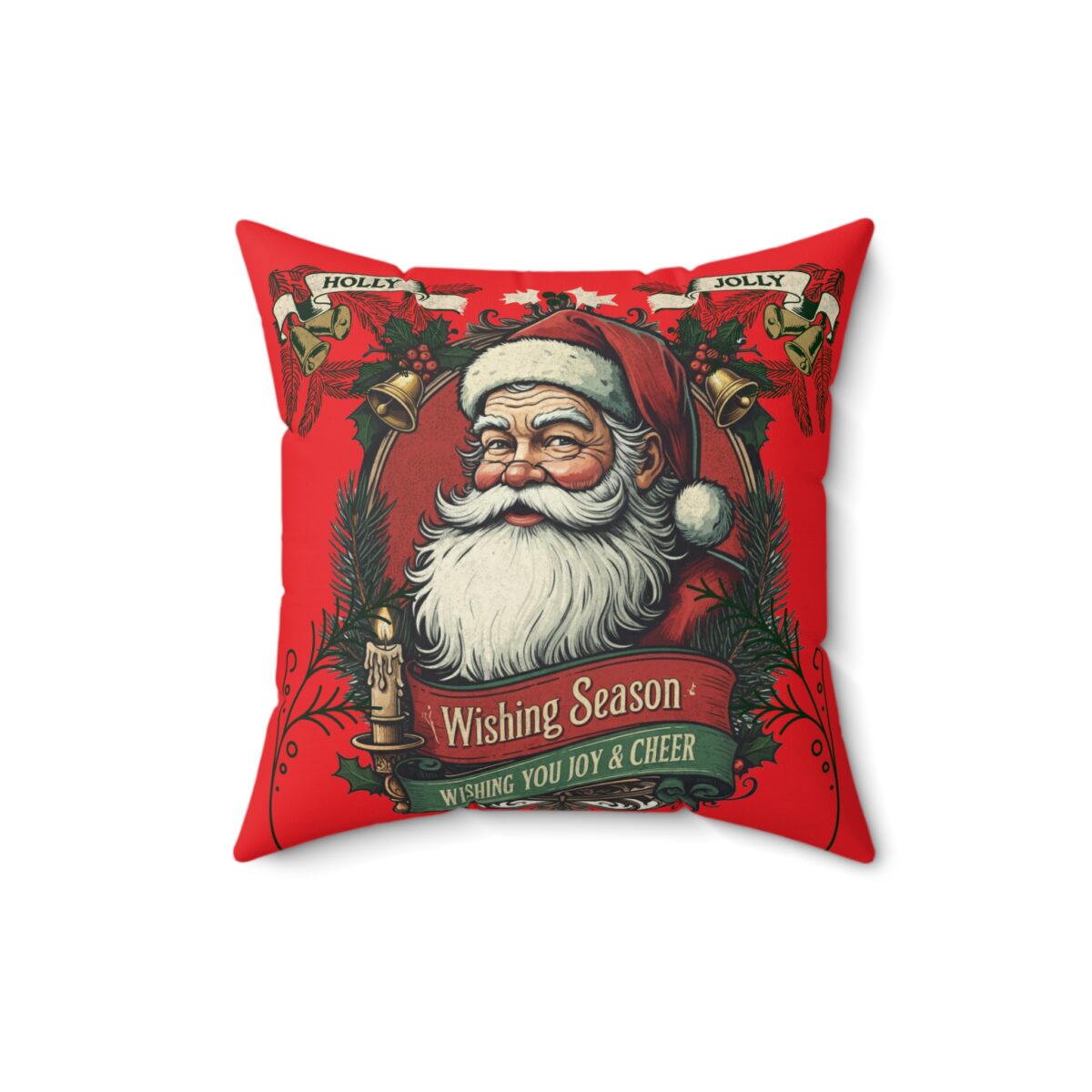 Holly Jolly Spun Polyester Square Pillow - Image 5